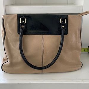 Colorblocked black and tan Kate Spade small Tote